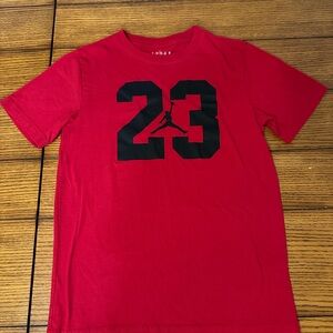Jordan Red Kids Tee with Black 23 Print